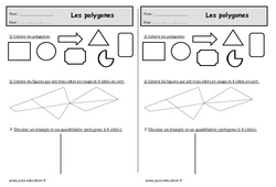 Triangle, carré, rectangle - Exercices sur les polygones : 2eme Primaire - PDF à imprimer