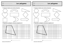 Polygones - Exercices de géométrie : 2eme Primaire - PDF à imprimer
