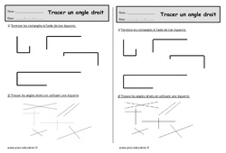 Angle droit - Exercices géométrie  : 2eme Primaire - PDF à imprimer