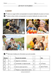 Cuisiner - Se nourrir ici et ailleurs - Exercices : 2eme Primaire - PDF à imprimer