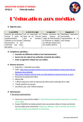 Séquence - Fiche de préparation Education aux médias - Séquence - Fiche de préparation : 4eme, 5eme Primaire - PDF à imprimer