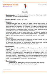 Séquence - Fiche de préparation Goût - Séquence - Fiche de préparation : 2eme Maternelle - Cycle Fondamental - PDF à imprimer
