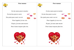 Pour maman - Fête des mères - Poème et poésie : 2eme Primaire - PDF à imprimer