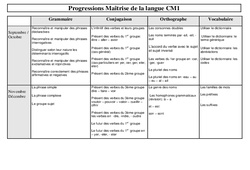 Maîtrise de la langue - Progression : 4eme Primaire - PDF à imprimer