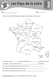 Pays de la Loire - Je découvre ma région : 4eme, 5eme Primaire - PDF à imprimer