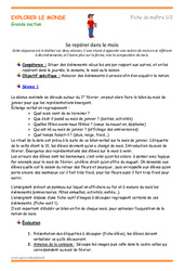 Se repérer dans le mois - Séquence - Fiche de préparation : 3eme Maternelle - Cycle Fondamental - PDF à imprimer