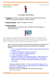 Objets dangereux - Séquence - Fiche de préparation : 3eme Maternelle - Cycle Fondamental - PDF à imprimer