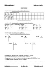 Division - Examen Evaluation : 4eme, 5eme Primaire - PDF à imprimer