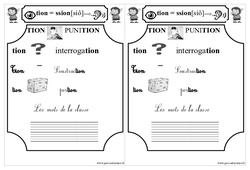 Le son [siô] - tion = ssion - Etude des sons - Lecture : 1ere Primaire - PDF à imprimer