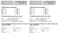 ail - eil - euil - ouil - Exercices - Orthographe : 2eme Primaire - PDF à imprimer