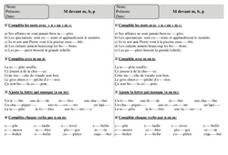 M devant m, b, p - Exercices 2 - Orthographe : 2eme Primaire - PDF à imprimer