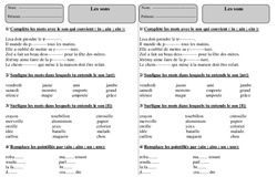 Sons - Exercices 2 - Orthographe : 2eme Primaire - PDF à imprimer