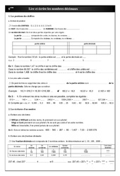Decimaux - Exercices - Numération - Mathématiques : 6eme Primaire - PDF à imprimer