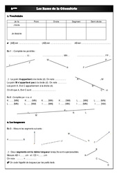 Géométrie - Exercices - Examen Contrôle - Mathématiques : 6eme Primaire - PDF à imprimer