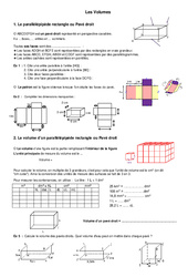 Volumes - Grandeurs et Mesures - Exercices - Examen Contrôle - Mathématiques : 6eme Primaire - PDF à imprimer