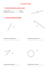 Symétrie centrale - Géométrie - Exercices - Examen Contrôle - Mathématiques : 1ere Secondaire - PDF à imprimer