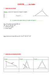 Angles - Géométrie - Exercices - Examen Contrôle - Mathématiques : 1ere Secondaire - PDF à imprimer