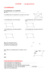 Quadrilatères - Géométrie - Exercices - Examen Contrôle - Mathématiques : 1ere Secondaire - PDF à imprimer