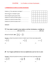 Fractions - Numération - Exercices 2 - Examen Contrôle - Mathématiques : 1ere Secondaire - PDF à imprimer