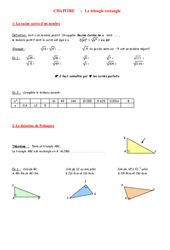 Théorème de Pythagore - Géométrie - Exercices - Examen Contrôle - Mathématiques : 2eme Secondaire - PDF à imprimer