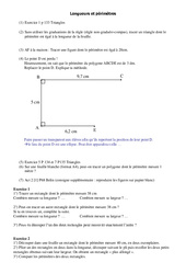 Longueurs - Périmètre - Cours - Grandeurs et Mesures - Mathématiques : 6eme Primaire - PDF à imprimer