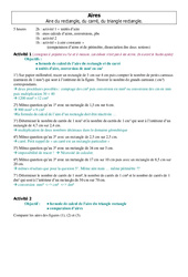 Calcul d'aire - Cours - Grandeurs et Mesures - Mathématiques : 6eme Primaire - PDF à imprimer