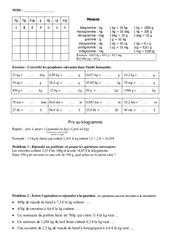 Masse g, kg - Grandeurs et mesures - Exercices - Examen Contrôle - Mathématiques : 6eme Primaire - PDF à imprimer