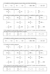 Notion de quotient, découvertes de fractions égales - Exercices : 6eme Primaire - PDF à imprimer