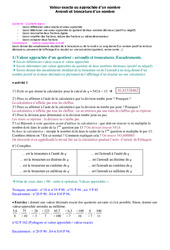 Valeur exacte ou approchée - Arrondis - Troncatures - Cours : 2eme Secondaire - PDF à imprimer