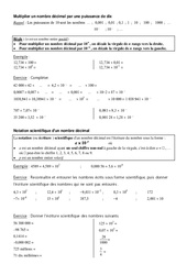 Puissances de 10 - Ecriture scientifique - Exercices - Calculs : 2eme Secondaire - PDF à imprimer