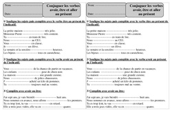 Présent - Etre, avoir, aller - Conjugaison - Exercices corrigés : 2eme Primaire - PDF à imprimer