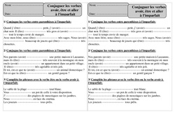 Imparfait - Etre, avoir, aller - Conjugaison - Exercices corrigés : 2eme Primaire - PDF à imprimer