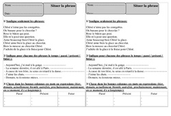 Situer la phrase - Grammaire - Exercices corrigés : 2eme Primaire - PDF à imprimer