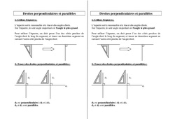 Droites parallèles - Droites perpendiculaires - Géométrie : 3eme, 4eme, 5eme Primaire - PDF à imprimer