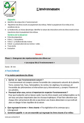 Séquence - Fiche de préparation Environnement - Séquence - Fiche de préparation : 4eme, 5eme Primaire - PDF à imprimer