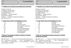 Ponctuation - Exercices corrigés : 3eme Primaire - PDF à imprimer