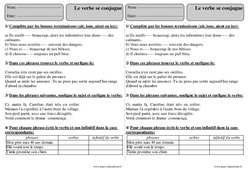 Le verbe se conjugue - Exercices corrigés de grammaire : 3eme Primaire - PDF à imprimer