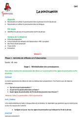 Séquence - Fiche de préparation Ponctuation - Séquence - Fiche de préparation : 4eme Primaire - PDF à imprimer