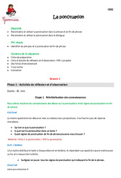 Ponctuation - Fiche de préparation : 5eme Primaire - PDF à imprimer