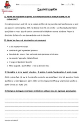 Ponctuation - Exercices  : 5eme Primaire - PDF à imprimer
