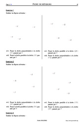 Droites perpendiculaires et parallèles - Exercices corrigés - Mathématiques - Géométrie - Soutien scolaire : 6eme Primaire - PDF à imprimer