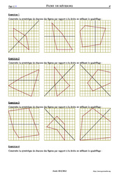 Symétrie et quadrillages - Exercices corrigés - Mathématiques - Géométrie - Soutien scolaire : 6eme Primaire
