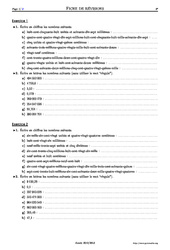 Écrire un nombre décimal - Exercices corrigés - Mathématiques - Soutien scolaire : 6eme Primaire - PDF à imprimer