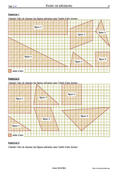 Aires et quadrillage - Exercices corrigés - Mathématiques - Soutien scolaire : 6eme Primaire - PDF à imprimer