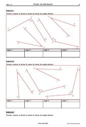 Mesurer des angles - Exercices corrigés - Mathématiques - Soutien scolaire : 6eme Primaire
