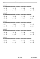 Sommes de fractions - Exercices corrigés - Mathématiques - Soutien scolaire : 1ere Secondaire - PDF à imprimer