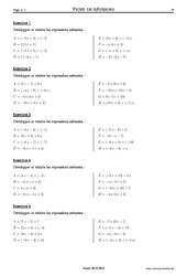 Distributivité - Exercices corrigés - Mathématiques - Soutien scolaire : 2eme Secondaire - PDF à imprimer