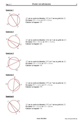Cercle et théorème de Pythagore - Exercices corrigés - Mathématiques - Géométrie - Soutien scolaire : 2eme Secondaire - PDF à imprimer