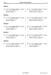 Trigonométrie - Exercices corrigés - Mathématiques - Soutien scolaire : 2eme Secondaire - PDF à imprimer