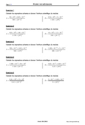Puissances de 10 - Exercices corrigés - Mathématiques - Soutien scolaire : 2eme Secondaire - PDF à imprimer